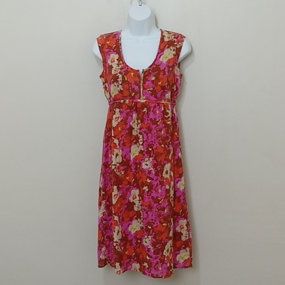 Eddie Bauer Size 2 Petite 100% Cotton Floral Sun Dress